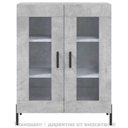 Висок шкаф, бетонно сив, 69,5x34x180 см, инженерно дърво