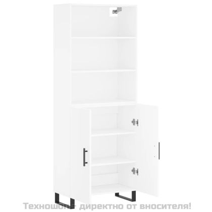 Висок шкаф, бял, 69,5x34x180 см, инженерно дърво