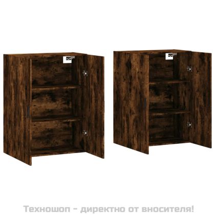 Стенни шкафове, 2 бр, опушен дъб, 69,5x34x90 см