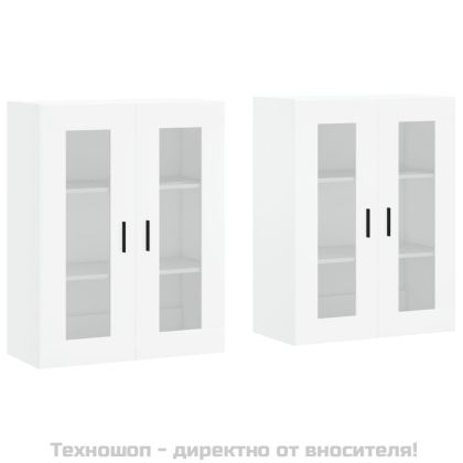 Стенни шкафове, 2 бр, бели, инженерно дърво