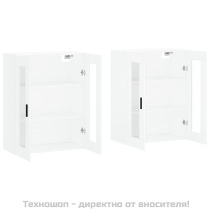 Стенни шкафове, 2 бр, бели, инженерно дърво