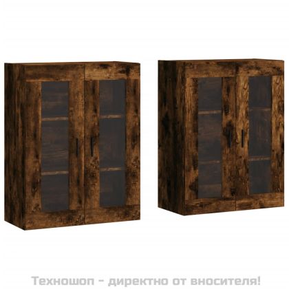 Стенни шкафове, 2 бр, опушен дъб, инженерно дърво