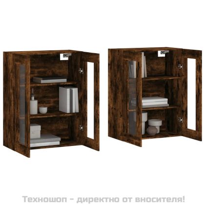 Стенни шкафове, 2 бр, опушен дъб, инженерно дърво