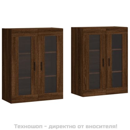 Стенни шкафове, 2 бр, кафяв дъб, инженерно дърво