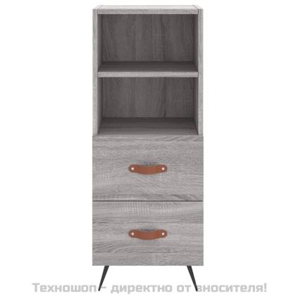 Висок шкаф, сив сонома, 34,5x34x180 см, инженерно дърво