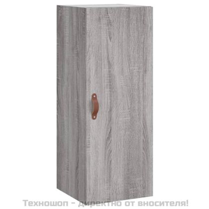 Висок шкаф, сив сонома, 34,5x34x180 см, инженерно дърво