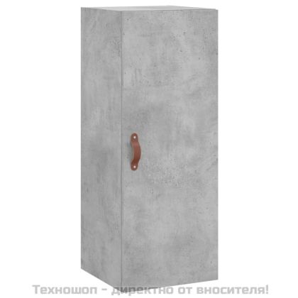 Висок шкаф, бетонно сив, 34,5x34x180 см, инженерно дърво