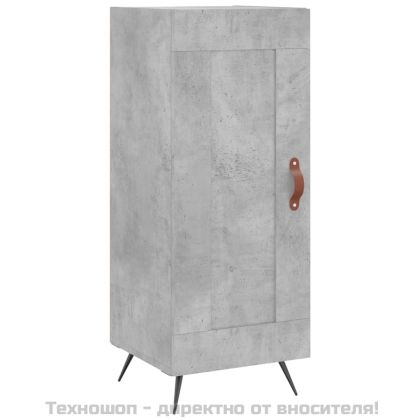 Висок шкаф, бетонно сив, 34,5x34x180 см, инженерно дърво