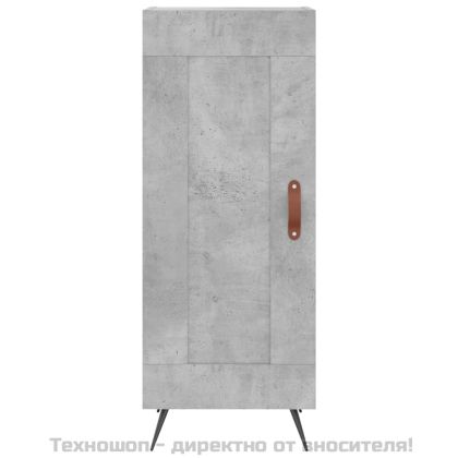Висок шкаф, бетонно сив, 34,5x34x180 см, инженерно дърво