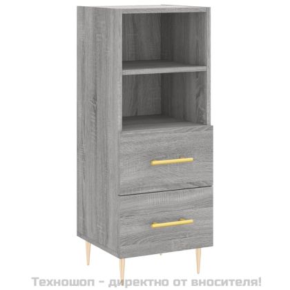 Висок шкаф, сив сонома, 34,5x34x180 см, инженерно дърво