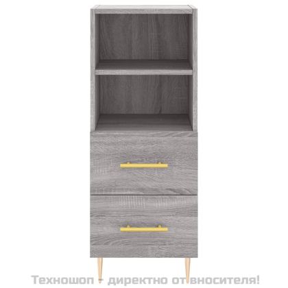 Висок шкаф, сив сонома, 34,5x34x180 см, инженерно дърво