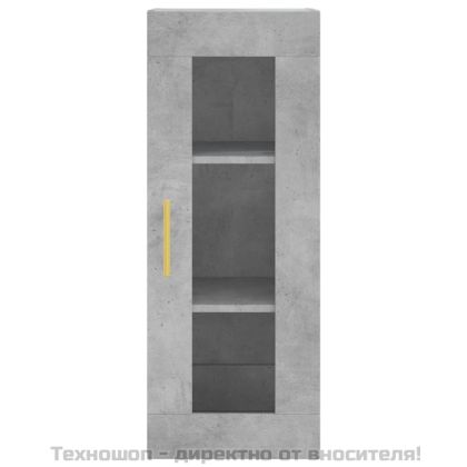 Висок шкаф, бетонно сив, 34,5x34x180 см, инженерно дърво