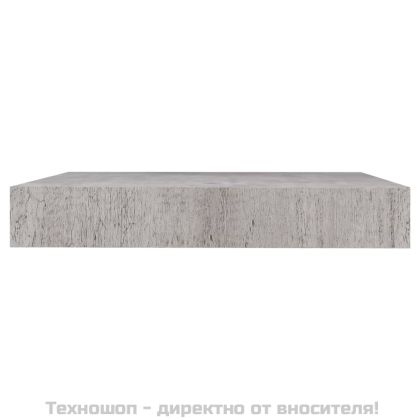 Окачен стенен рафт, бетонно сив, 23x23,5x3,8 см, МДФ