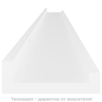 Стенни рафтове, 4 бр, бели, 115x9x3 см