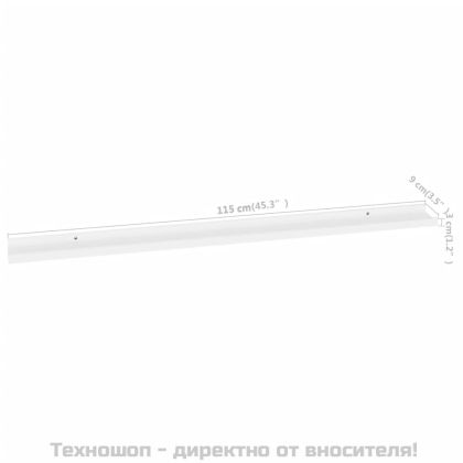 Стенни рафтове, 4 бр, бели, 115x9x3 см