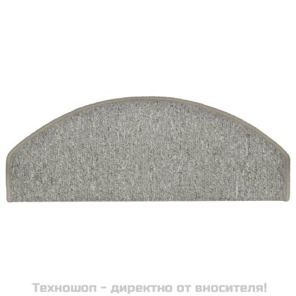 Изтривалки за стълби, 15 бр., 65x24x4 см, светлосиви, полукръгли, големи