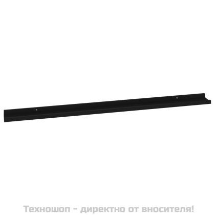 Стенни рафтове, 4 бр, черни, 115x9x3 см
