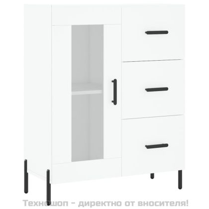 Висок шкаф, бял, 69,5x34x180 см, инженерно дърво