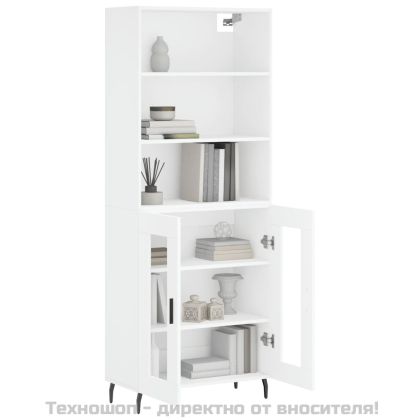 Висок шкаф, бял, 69,5x34x180 см, инженерно дърво