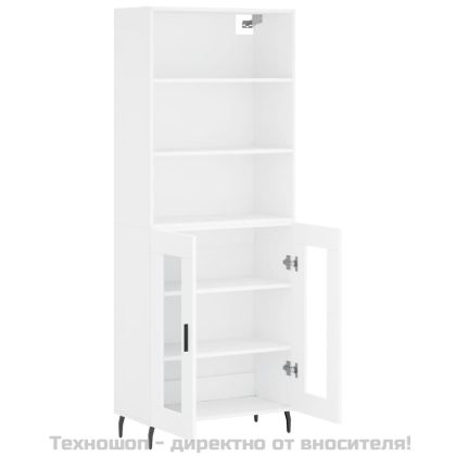 Висок шкаф, бял, 69,5x34x180 см, инженерно дърво