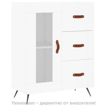 Висок шкаф, бял, 69,5x34x180 см, инженерно дърво