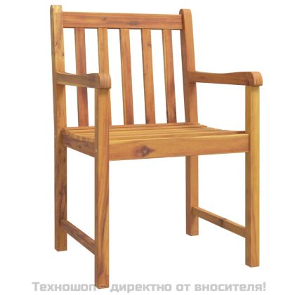 Градински столове, 4 бр, 56x55,5x90 см, акация масив