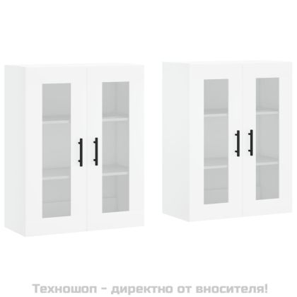 Стенни шкафове, 2 бр, бели, инженерно дърво