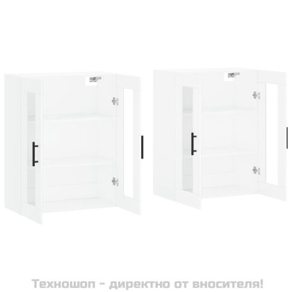 Стенни шкафове, 2 бр, бели, инженерно дърво