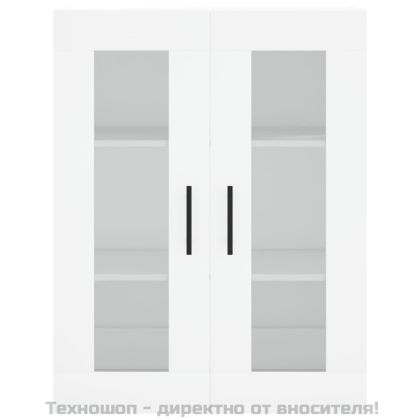 Стенни шкафове, 2 бр, бели, инженерно дърво