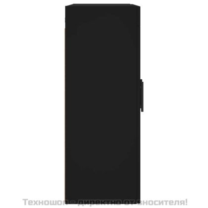 Стенни шкафове, 2 бр, черни, инженерно дърво