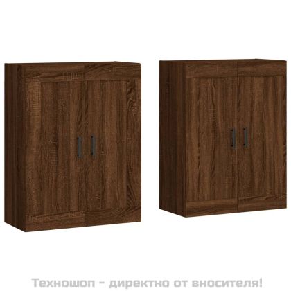 Стенни шкафове, 2 бр, кафяв дъб, инженерно дърво