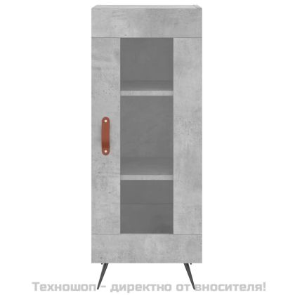 Висок шкаф, бетонно сив, 34,5x34x180 см, инженерно дърво