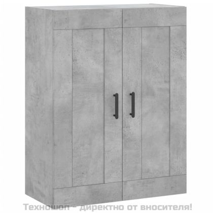 Висок шкаф, бетонно сив, 69,5x34x180 см, инженерно дърво