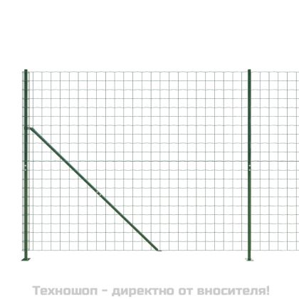 Плетена оградна мрежа с фланец, зелена, 2x25 м