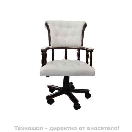Въртящ офис стол, бял