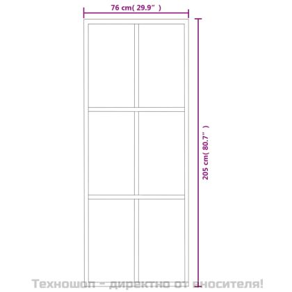 Плъзгаща врата, ESG стъкло и алуминий, 76x205 см, черна