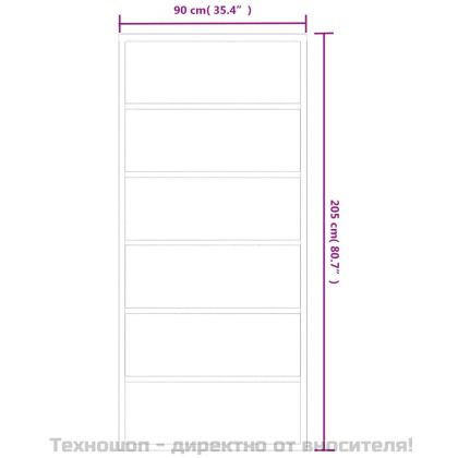 Плъзгаща врата, ESG стъкло и алуминий, 90x205 см, черна