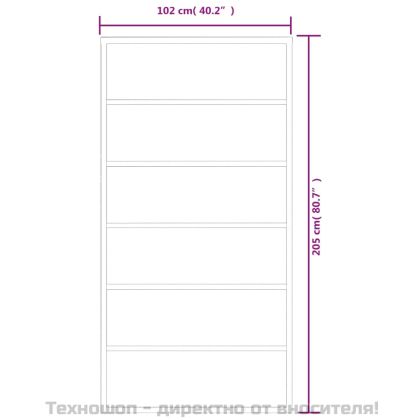 Плъзгаща врата, ESG стъкло и алуминий, 102x205 см, черна