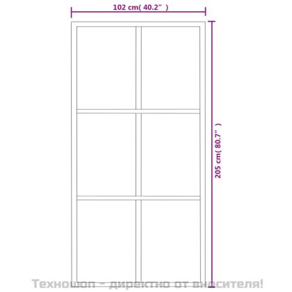 Плъзгаща се врата с механизъм ESG стъкло и алуминий 102x205 см