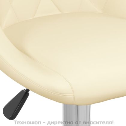 Бар табуретки, 2 бр, кремави, изкуствена кожа