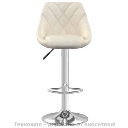 Бар табуретки, 2 бр, кремави, кадифе