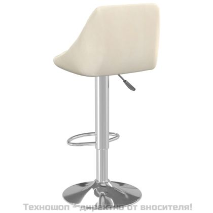 Бар табуретки, 2 бр, кремави, кадифе