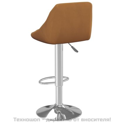 Бар табуретки, 2 бр, кафяви, кадифе