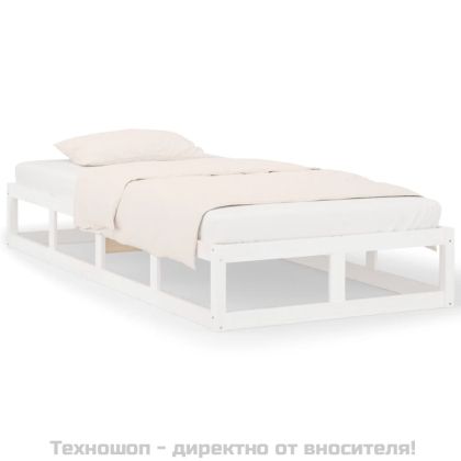 рамка за легло бяла 75x190 см Small Single дърво масив
