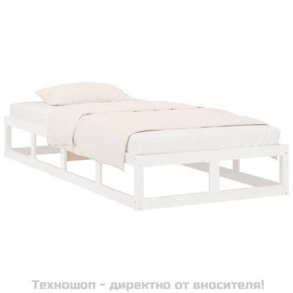 рамка за легло бяла 75x190 см Small Single дърво масив