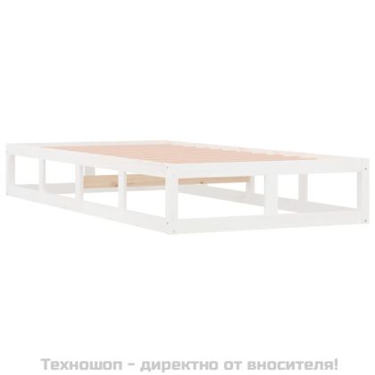 рамка за легло бяла 75x190 см Small Single дърво масив