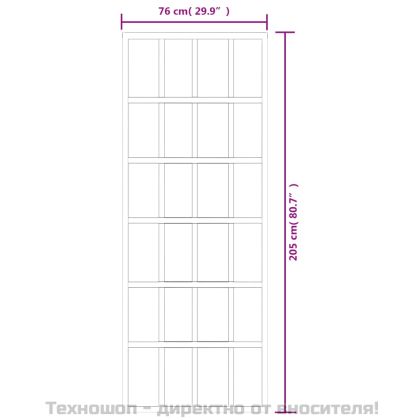 Плъзгаща се врата с механизъм, ESG стъкло и алуминий, 76x205 см