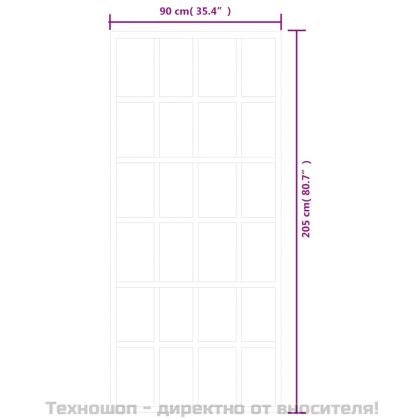 Плъзгаща се врата с механизъм, ESG стъкло и алуминий, 90x205 см