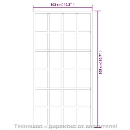 Плъзгаща се врата с механизъм ESG стъкло и алуминий 102x205 см