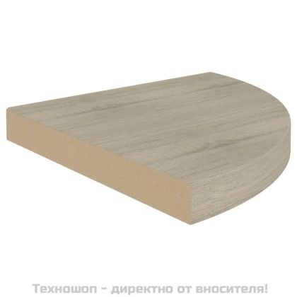 Окачен ъглов рафт, дъб, 35x35x3,8 см, МДФ